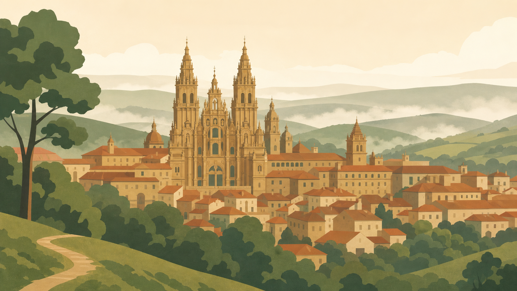 Arrival at Santiago de Compostela